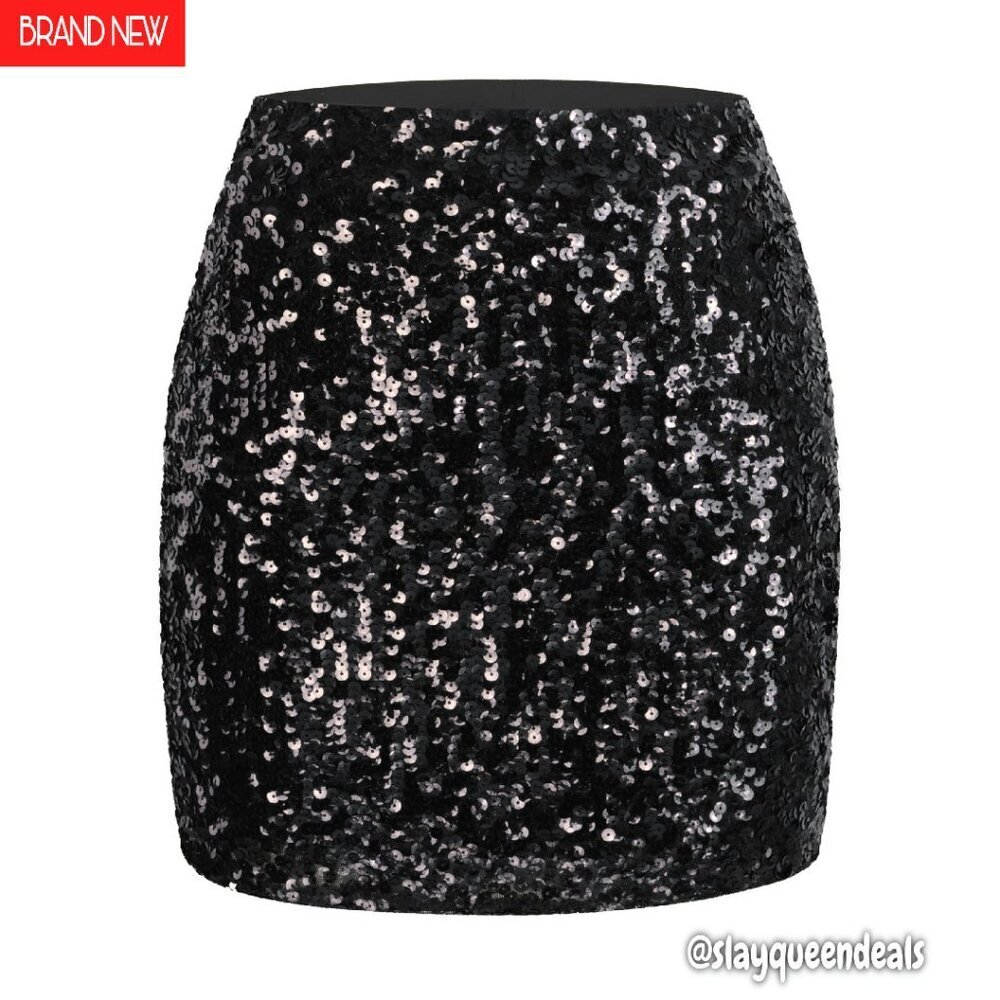 Sequin Bodycon Mini Skirt Stretchy Party Night Out Formal